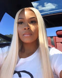 Straight Blonde Closure Wig