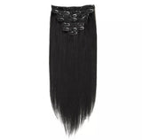 Black Human Hair Clip-Ins 8pcs